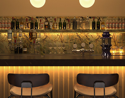 Restaurant Bar, 3D Visualization