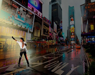 Michel Jackson Ligh of Angel on Times Square