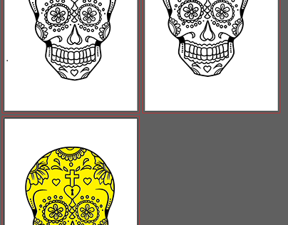 Uncolored Day of the dead Skulls