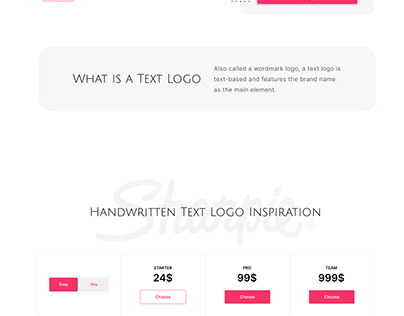 Sharpie - Free text logo website (Web ui/ux wire frame)