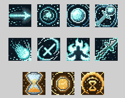 Pixel Art Ability Icons for AMIDC // Game Art
