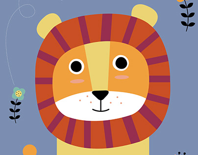 Personalised lion illustration