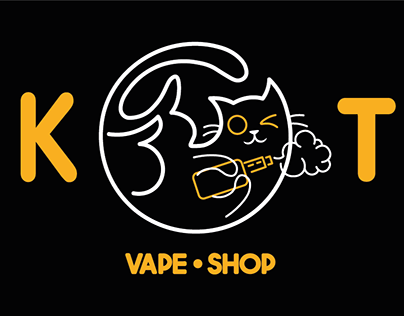 logo and business card for vape shop "Сat"