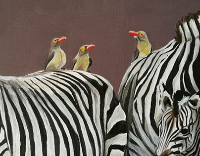 Zebra's - Acrylic Painting