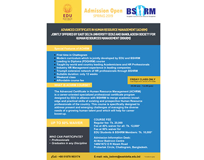 EDu and BSRM Human Resource Management Flyer Design