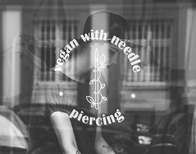 VEGAN WITH NEEDLE | piercing studio | logo
