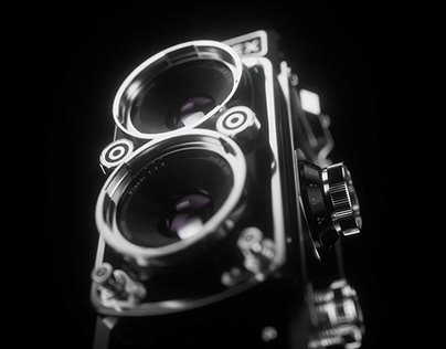 Rolleiflex film camera. Short movie. Details.