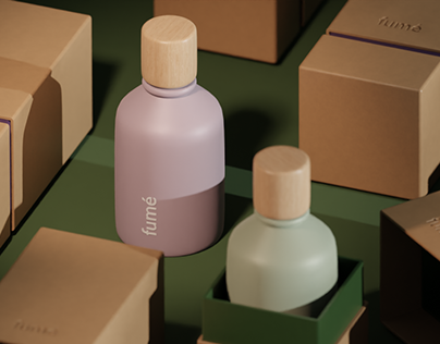 fumé - 3D rendering minimal perfume packaging design