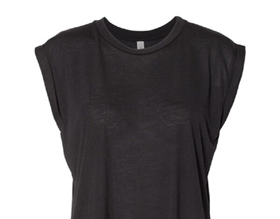 Women’s Flowy Muscle T-Shirt With Rolled Cuffs