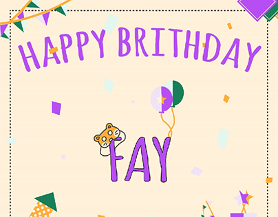 A birthday card for a person named Fay