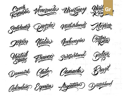 Lettering Set Countries