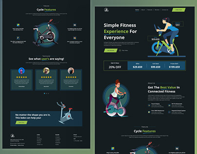 Cycle Gymnasium Landing Page Design