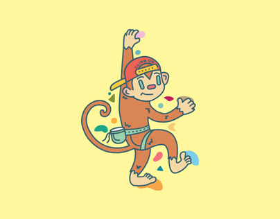 Rock Climbing Monkey Sticker