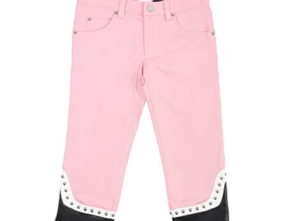 Girls Designer Pink Dsquared Trousers with Ankle Studs