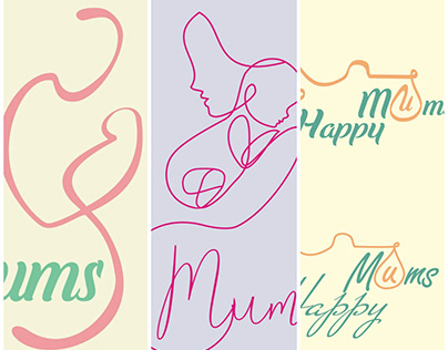 Happy Mums center logo design