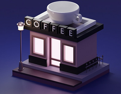 Blender Kahve Dükkanı Tasarımı