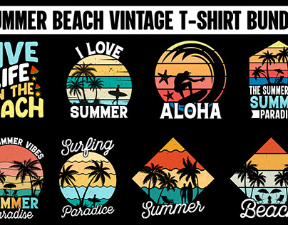 Surfing t-shirt design set
