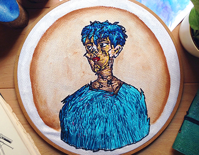 Portrait; embroidery