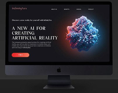 Landing page for AI company design