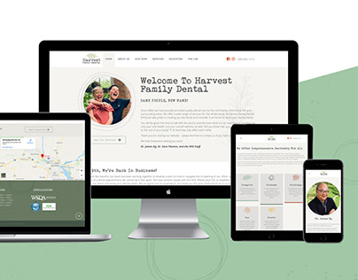 Web design and build for Harvest Family Dentistry