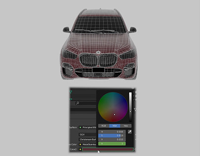 BMW x5 wireframe and Color changing master control