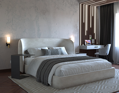 Modern bedroom design and 3D visualization