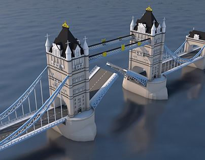 Low Poly London Tower Bridge Landmar
