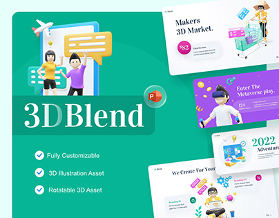 3D Blend Asset Creative PowerPoint Template