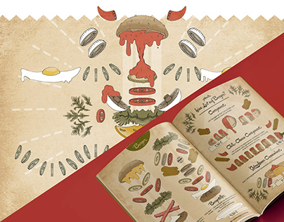 Burgerglück restaurant - menu and poster artwork