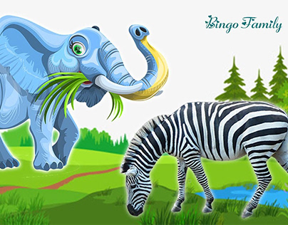 Learn name and sound wild animals for childrens