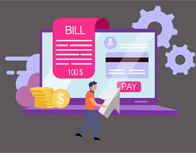 invoice payments flat illustration bill pay