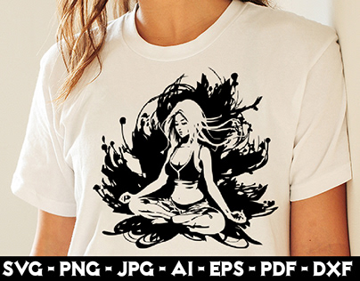 Yoga Girl Design for T-shirt