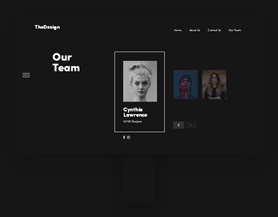 Our Team Page Carousel UI/UX Design