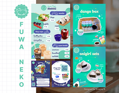 Fuwa Neko (Snacks) Menu and Poster Designs