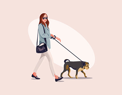 Walking the dog Illustration
