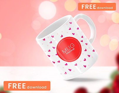 FREE Valentine Mug Mockup PSD