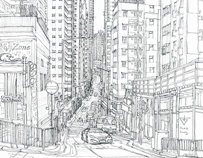 Hong Kong. Urban sketch