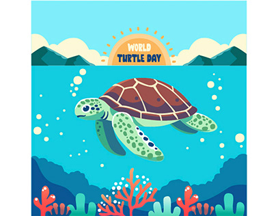 World Turtle Day Background Illustration