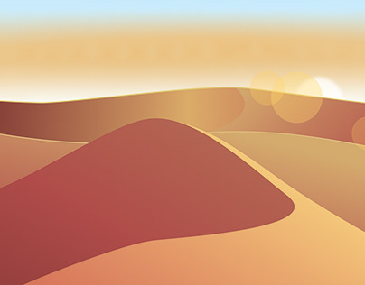 Simple desert landscape in vector