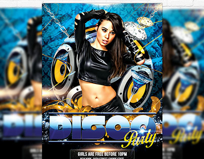 Disco Party - Free Club and Party Flyer PSD Template