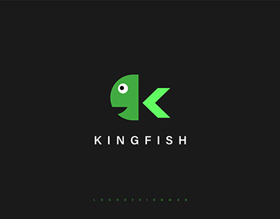 K letter + Fish creative logo design