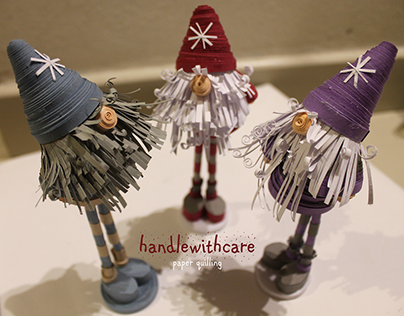 Paper quilling Christmas gnome
