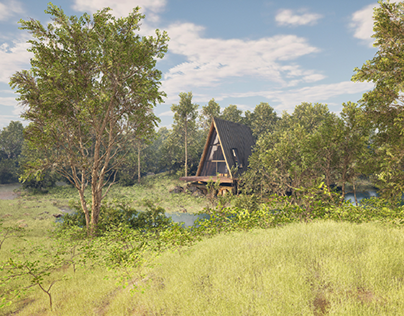 Project thumbnail - Wooden cabin_UE 5 first render - model by a.z