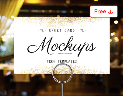 (Free) Greeting Table Card Mockup