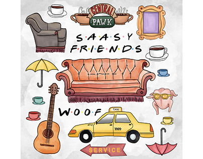 Friends TV show Illustration design