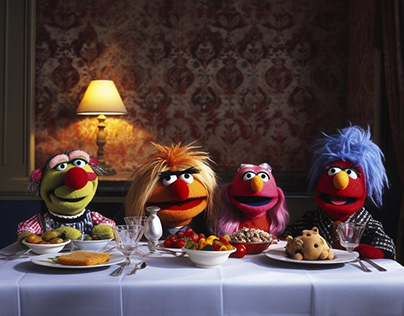 Family of muppets Sunday dinner