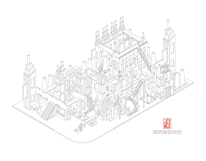 industry city - isometric illustration