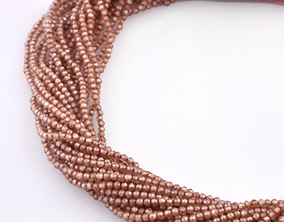 Brown Cubic Zirconia Faceted Rondelle Beads