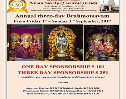 Annual Three Day Brahmotsavam