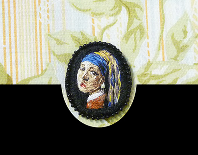 Brooch "Girl with a Pearl Earring", Jan Vermeer